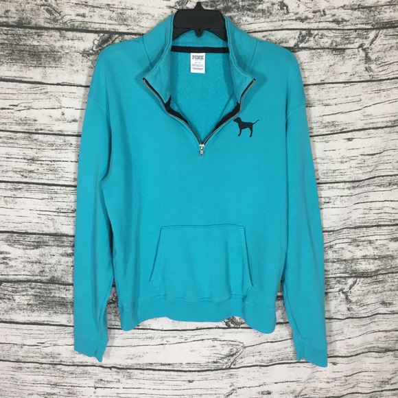 PINK Victoria's Secret Tops - PINK VS turquoise 1/4 zip up pullover M